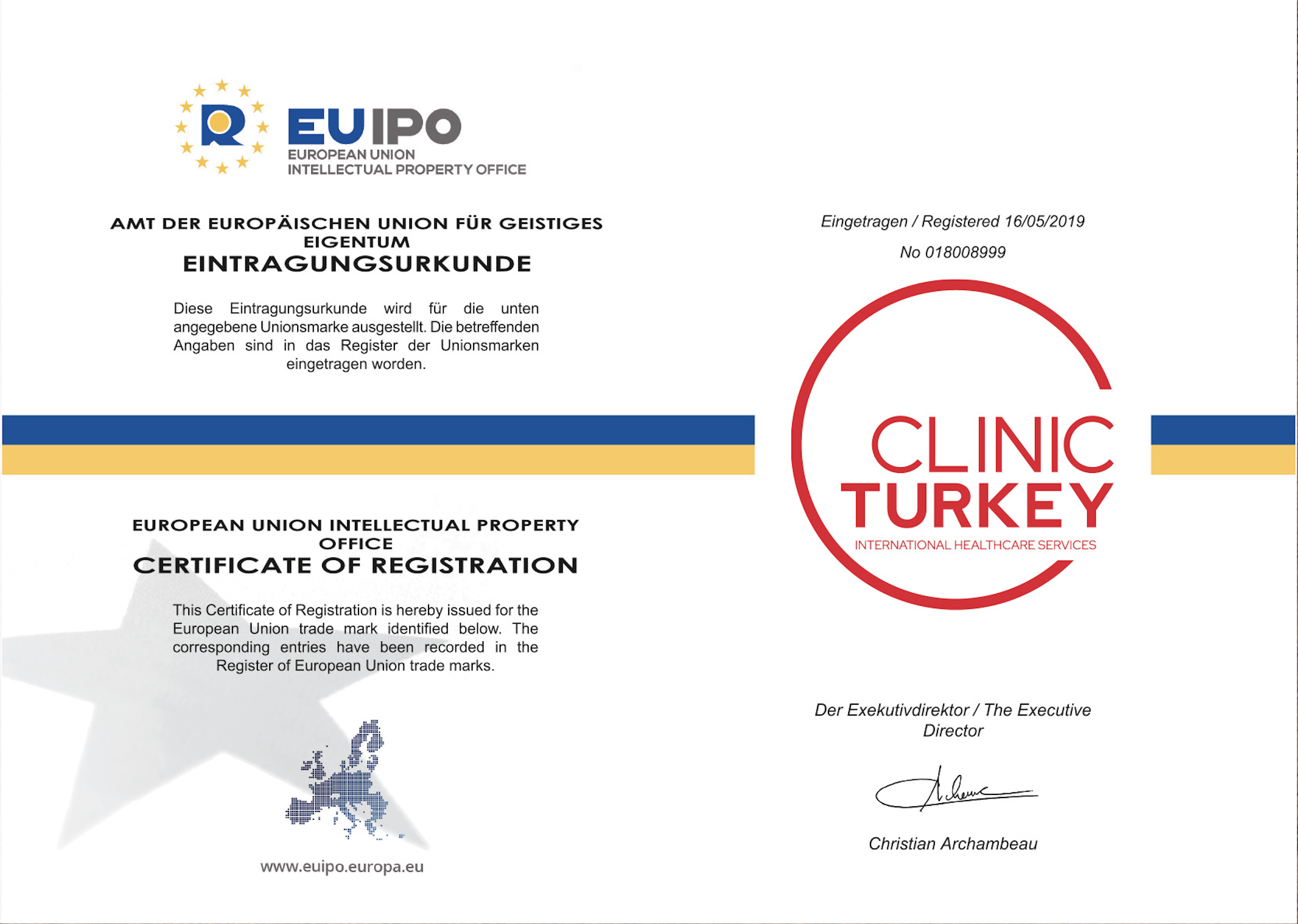 EU Trademark Registration Certificate